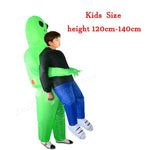 2018 New Inflatable Costume green alien Adult kids Funny Blow Up Suit Party Fancy Dress unisex costume Halloween Costume